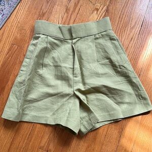Olive Green High-Waisted Shorts